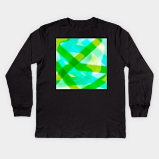 Bright green and blue Kids Long Sleeve T-Shirt